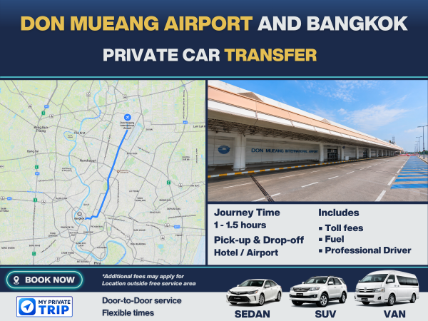 Private Transfer between Bangkok and Don Mueang Airport (DMK)